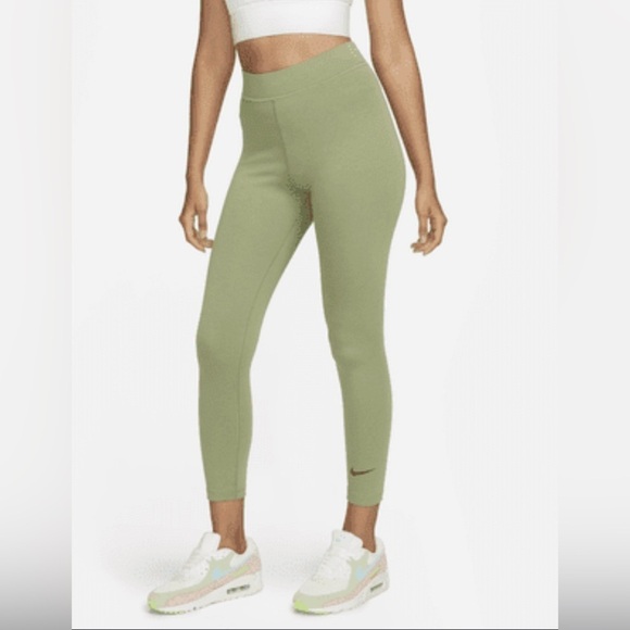 Nike Women's High-Waisted 7/8 Leggings green NWT - Picture 1 of 8